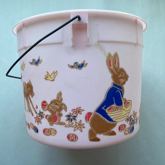 Vintage Plastic Easter basket. USA for Cardinal Packaging Pink Bambi Disney - Picture 6 of 9